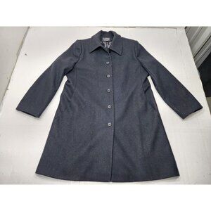 Classics By S. Rothschild Womens 100% Wool Button Up Coat Jacket Black Size 14